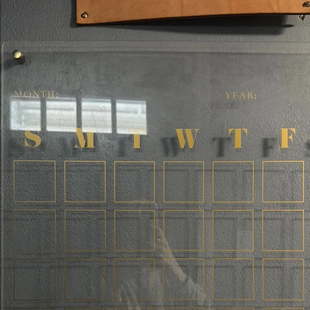 Acrylic Wall Calendar with Gold Accents